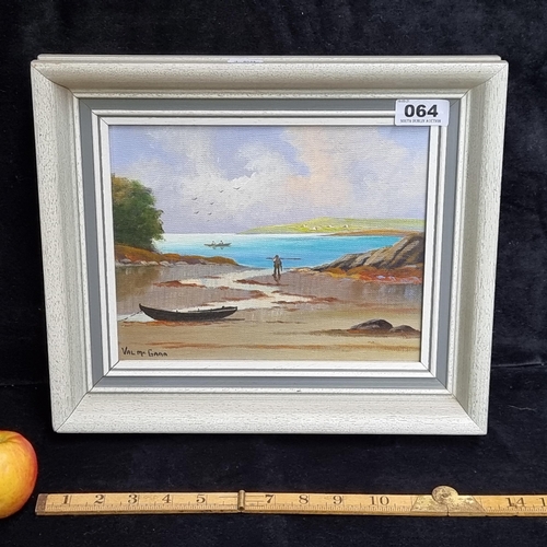 64 - Neat sized original oil on canvas, signed bottom left by artist Val McGann. Titled 