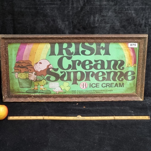 75 - Framed print of an advertisement for Irish Cream Supreme ice cream. 