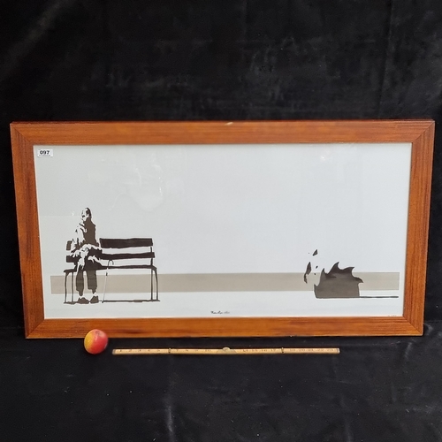 97 - Large framed print of a Banksy titled 