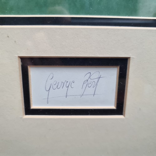 74 - Star Lot : Large framed photograph of George Best with framed signature. Comes with certificate of a... 