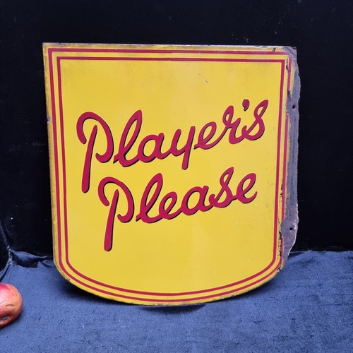 173 - Star Lot : A large, 100% original enamel double sided sign for Players cigarettes. Reading 'Players ... 