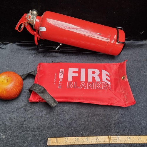 238 - A Pro-Plus Powder Fire Extinguisher (1kg of Powder) with a wall mounting bracket and a Pro-Plus fire... 