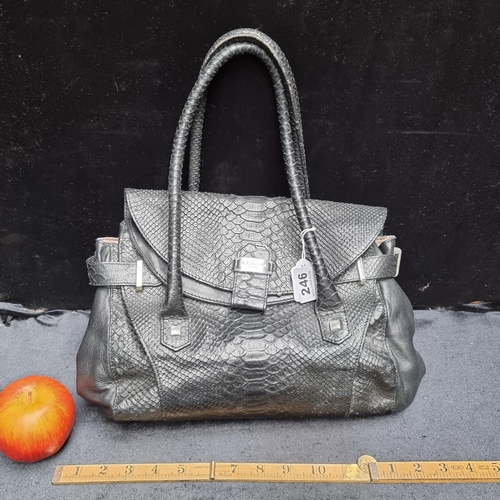 246 - A black L.K.Bennett Handbag in a soft ''crocodile skin'' material.