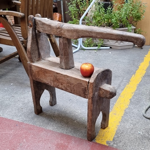 254 - An antique wooden Coconut Press on a free-standing frame.