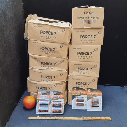 274 - Twelve boxes of Force 7 batteries consisting of 144 size D batteries and 144 size C batteries. All b... 