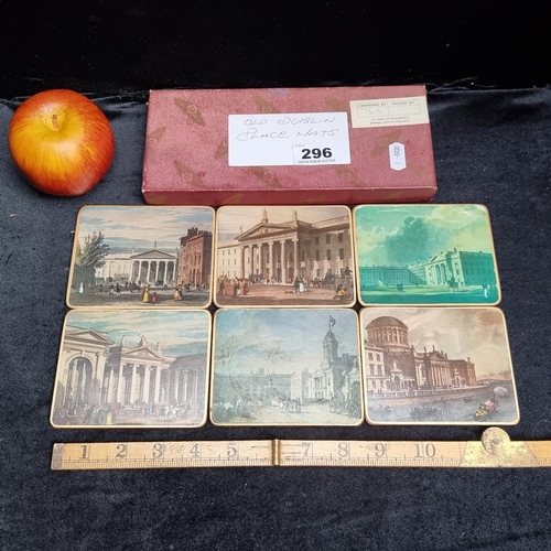 296 - Box of Old Dublin place mats showing famous sights of Dublin.