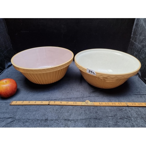 314 - Two large mixing bowls by Mason Cash & Co.