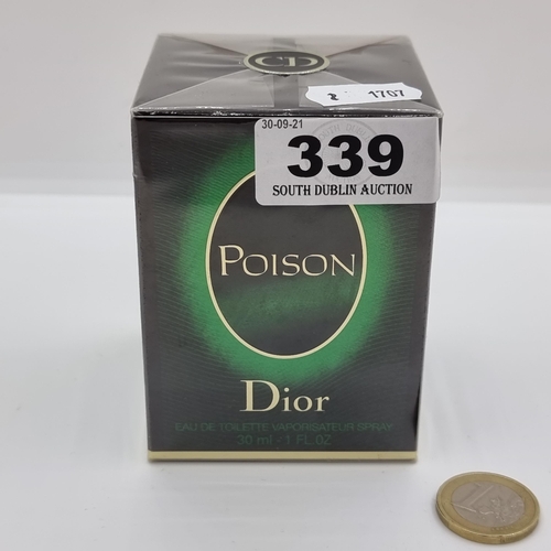 339 - An unopened box of Christian Dior poison perfume. 30 ml.