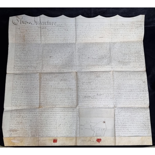 356 - An extremely interesting collection of three Velum indentures. The first is a memorial written and e... 