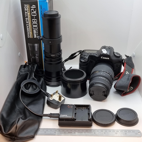 357 - Star Lot : A Canon EOS 5D SLR Digital camera, together with a Stigma 70-300 Zoom Lens and a boxed hi... 