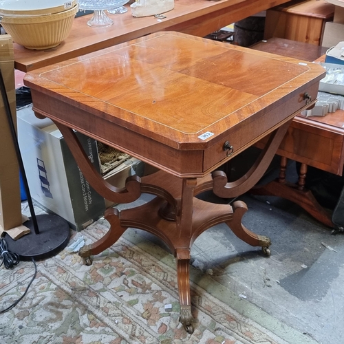 363 - Star Lot : Victorian satin wood  pod table with metal claw and castor feet and decoratively carved p... 