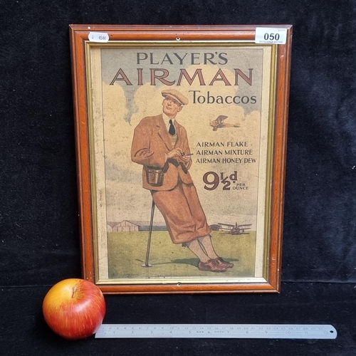 50 - Neat sized 100% genuine antique advertisement for Players Airman Tobacco.