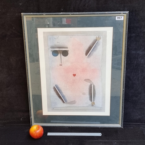 67 - Large, good quality print of Paul Klee's 'Has Head Hand, Foot and Heart', 1930. Klee is a famous Swi... 