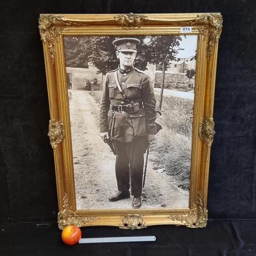 74 - Large high quality print of Michael Collins in ornate frame. Mm: 63 cm x 91 cm