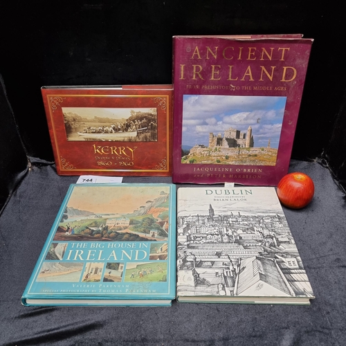 744 - Collection of four books  of Irish interest including: Ancient Ireland, Kerry: people and places and... 