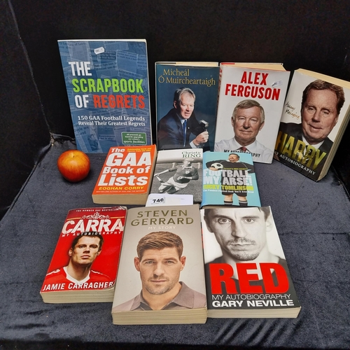 746 - Collection of ten book of mixed sport interest including Alex Ferguson Autobiography, Red by Gary Ne... 