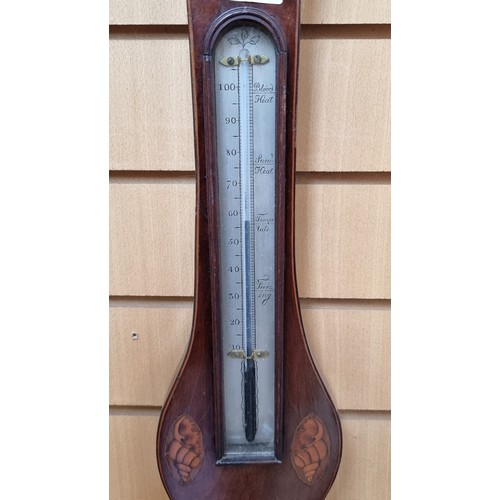 77 - Star Lot : Victorian Barometer, by P. Campioni, Edinburgh. Lovely Antique banjo style barometer with... 