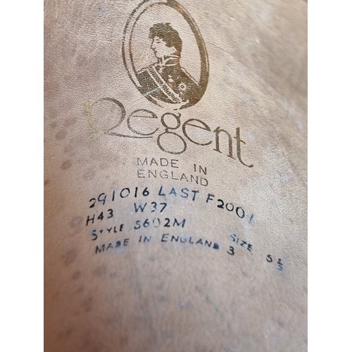 249 - A pair of ''Regent'' leather riding boots. Size 5 1/2. In good condition. Soles look hardly worn. Ov... 