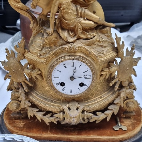 281 - Star Lot : Fabulous French 8 day gilt clock from 1866 By PH Mourey. The clock is encased in a huge h... 