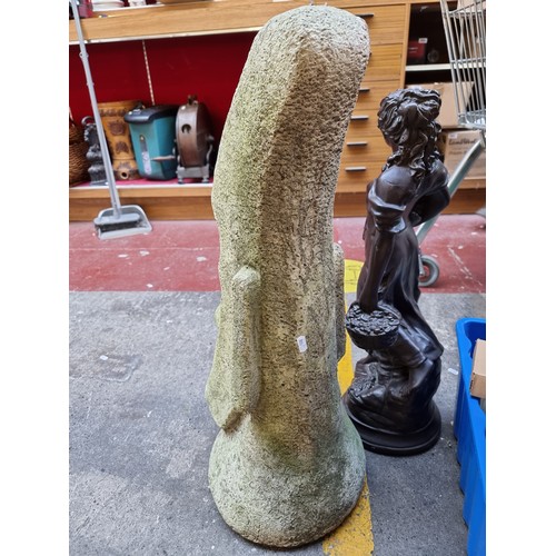 317 - Star Lot : Huge carved stone Easter Island style head. Very heavy, Indoor / outdoor great looking pi... 