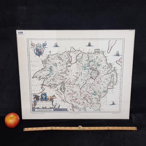 109 - Large print of a map of the Province of Ulster, 'Johan Blaeu': Atlas Novus, 1654, as reprinted 1662'... 