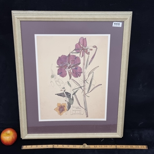 111 - Large, high quality print of a painting titled 'Willow Herb', by the artist 'Mackintosh', with an Oi... 