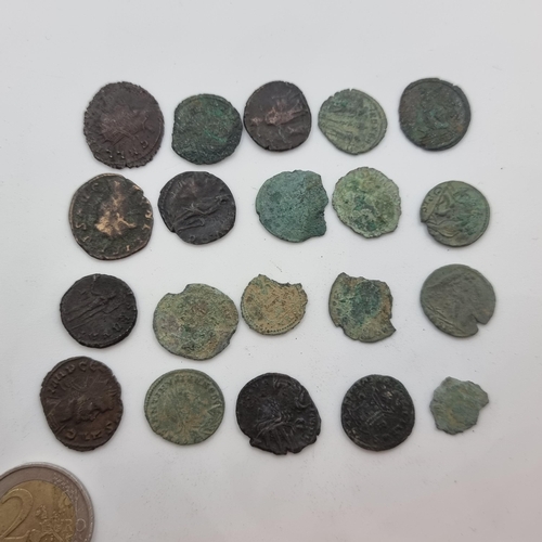 22 - A collection of 20 Genuine Roman coins. In various states of condition. Thousands of year old.