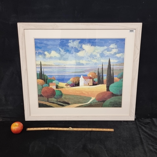 66 - Large, very high quality print showing a sunny Tuscan landscape, originally by artist 'Hayslette'.