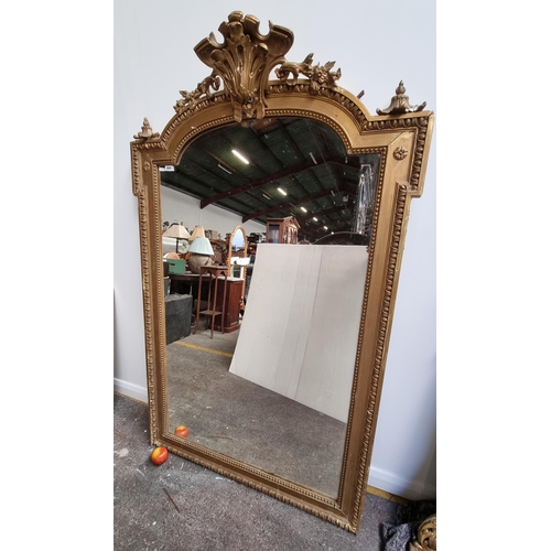 69 - Star Lot: Stunning, very large Georgian over mantle mirror with heavy wooden back, lovely gilt frame... 