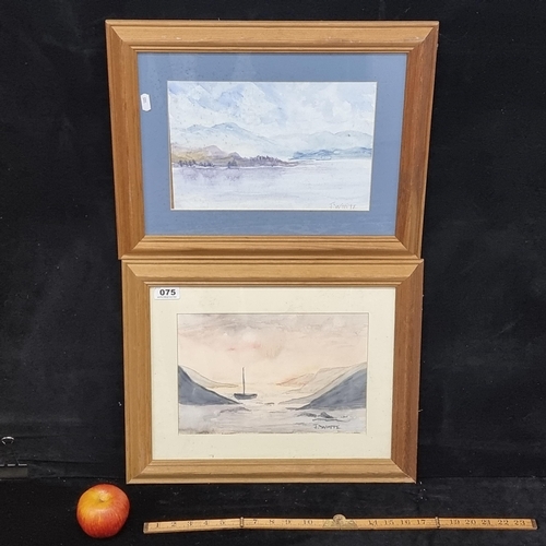 75 - Two goodsize, original watercolour paintings by Irish artist J.White. Shows nicely tonal depictions ... 