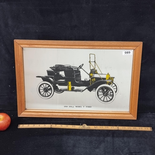 89 - Good sized mirrored depiction of a 1910 20 h.p Model T Ford.