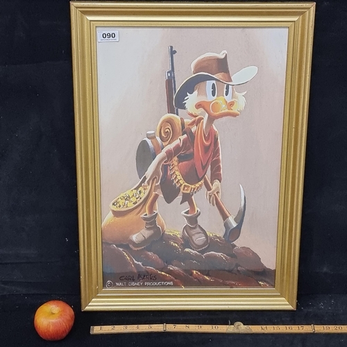 90 - Large, high quality print of Carl Barks painting of Scrooge McDuck, titled 'Always Another Rainbow'.... 