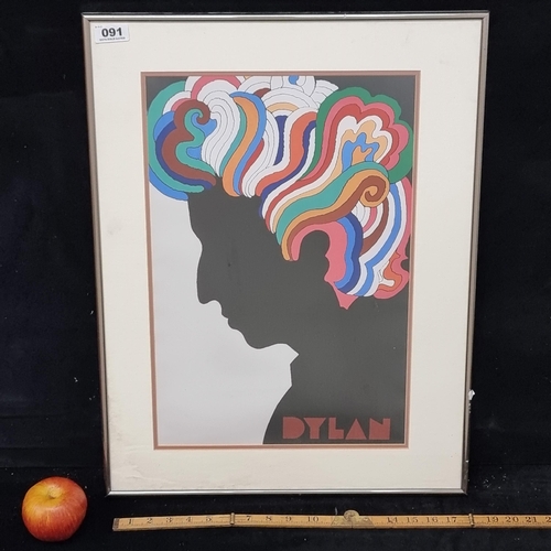 91 - High quality print of a Vintage Bob Dylan poster, by Milton Glaser.