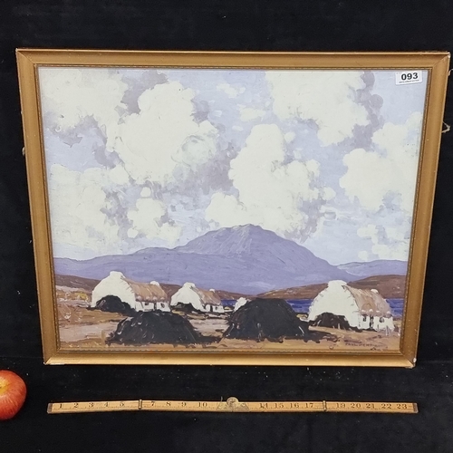 93 - Large, high quality print of a Paul Henry (1877-1958) painting, titled 'A Connemara Village'. Henry ... 