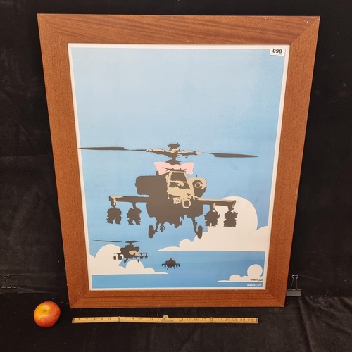 98 - Very large, high quality print of Banksy's 'Happy Choppers'.