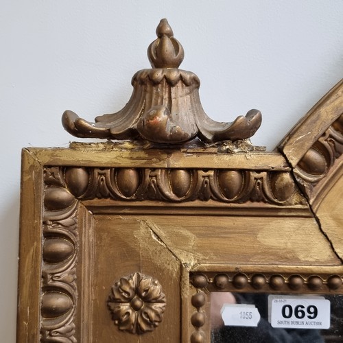 69 - Star Lot: Stunning, very large Georgian over mantle mirror with heavy wooden back, lovely gilt frame... 