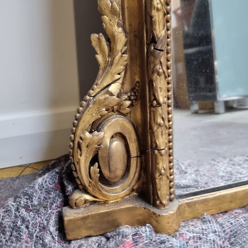 71 - Star Lot: Stunning, very large Georgian over mantle mirror with heavy wooden back, lovely gilt frame... 