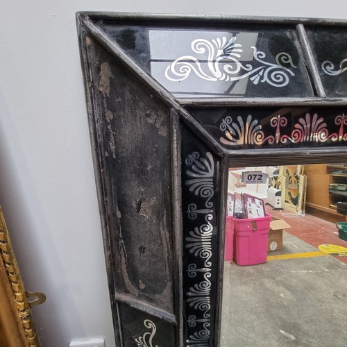 72 - Large, vintage Art Deco mirror with ornate, box-style decorative frame and bevelled glass inset. but... 