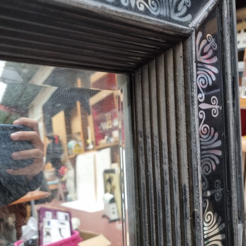 72 - Large, vintage Art Deco mirror with ornate, box-style decorative frame and bevelled glass inset. but... 