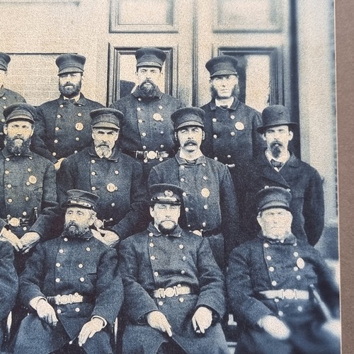 86 - Print of an antique photograph depicting men in uniform with a wonderful range of beards and moustac... 