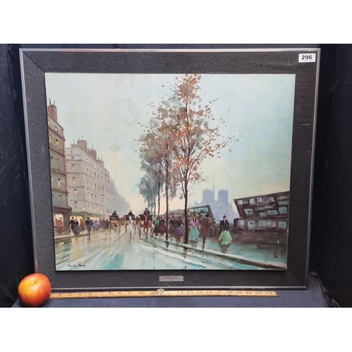 296 - Large high quality vintage print on board of  'April in Paris' by Charles Janin. Mm: 64cm x 72cm