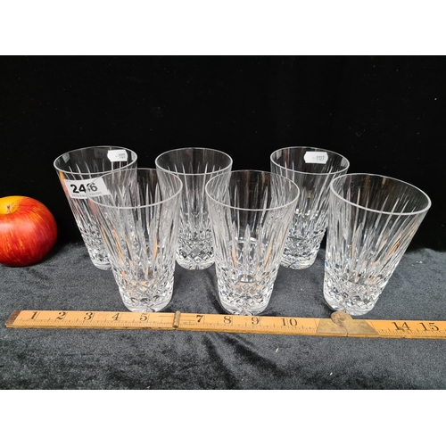 246 - Six vintage Waterford crystal, made in Ireland highball glasses in good condition.