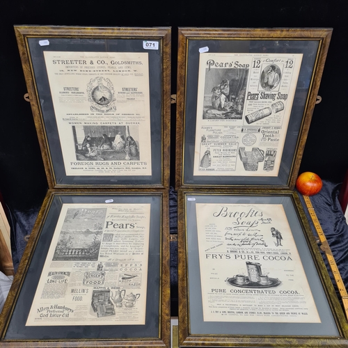 71 - Four original antique newspaper folios with advertisements from 