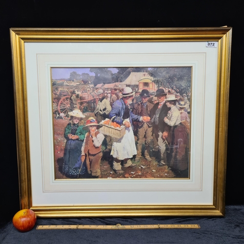 72 - Very Large high quality colourful print showing Alfred J Munning's 'A Gala Day' Mm: 74cm x 80cm.