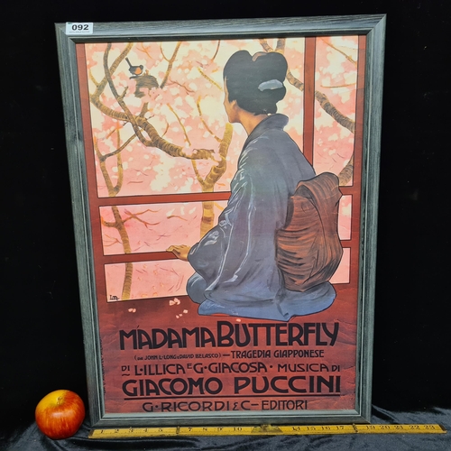 92 - Good sized high quality print of an advertisement for the opera ' Madama Butterfly' By Giacomo Pucci... 