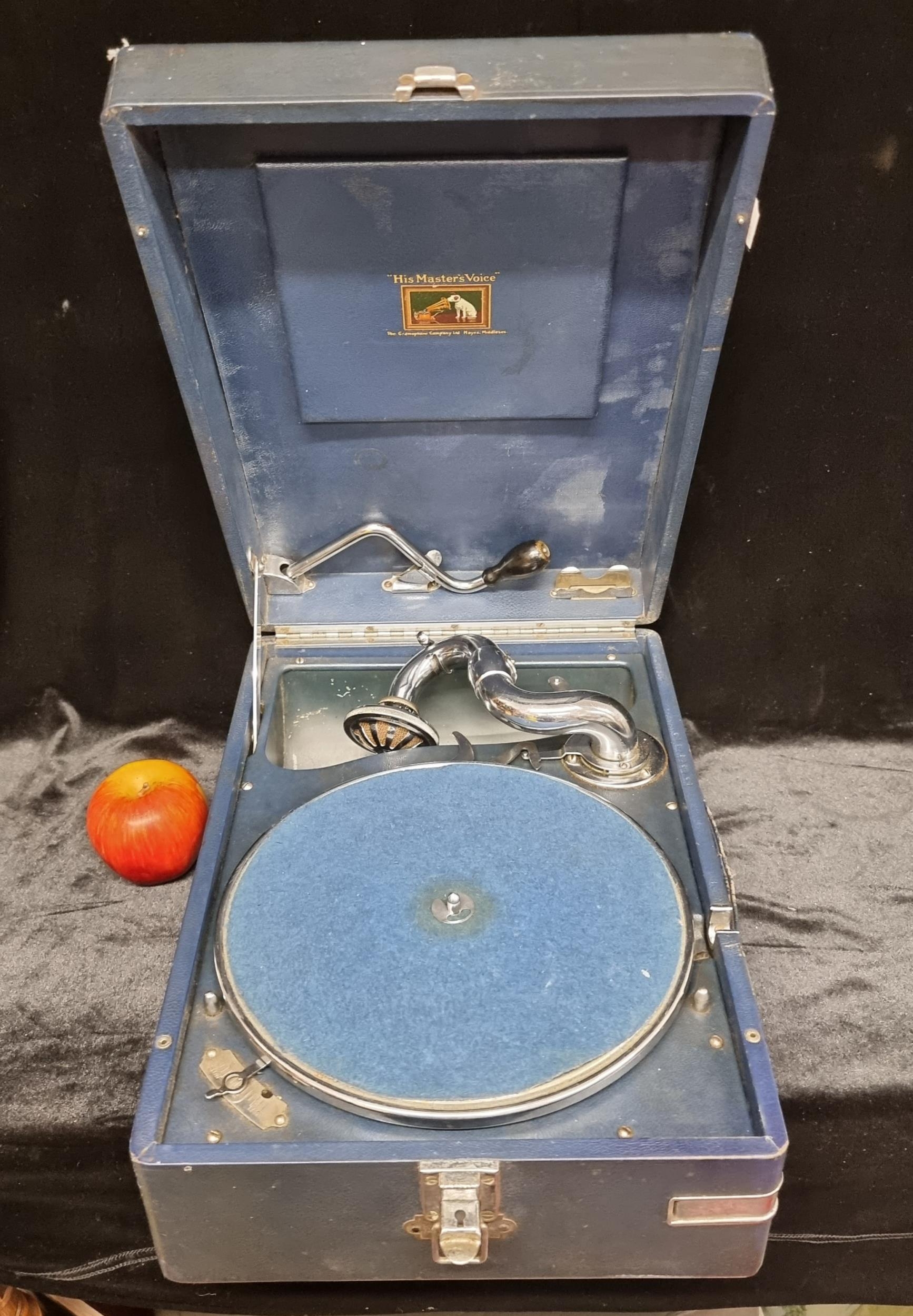 蓄音機HMV102 No5B付き　稼働品 ポータブル蓄音機 HMV102(黒)が入荷しました : シェルマン アート