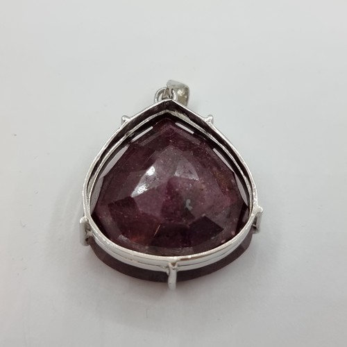 362 - Huge new natural ruby 113 cts mounted in Sterling Silver. 50g in weight