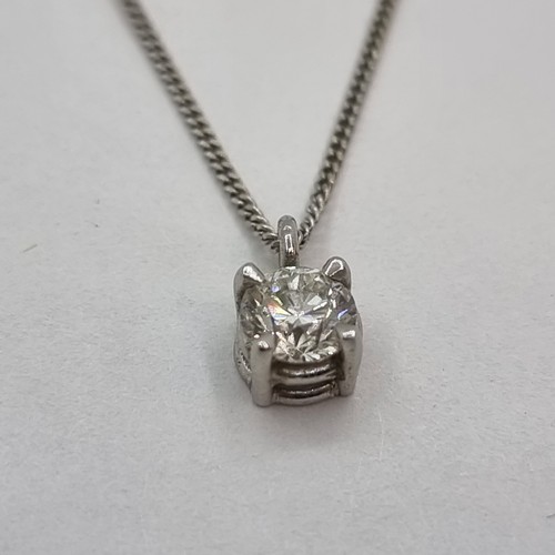 367 - 18ct White Gold 0.55 cts Solitaire Diamond. On a 20