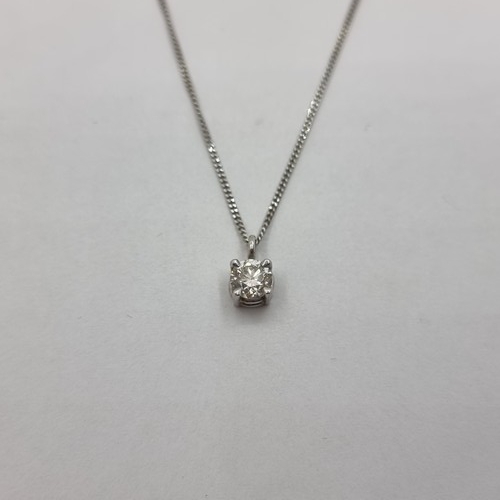 367 - 18ct White Gold 0.55 cts Solitaire Diamond. On a 20