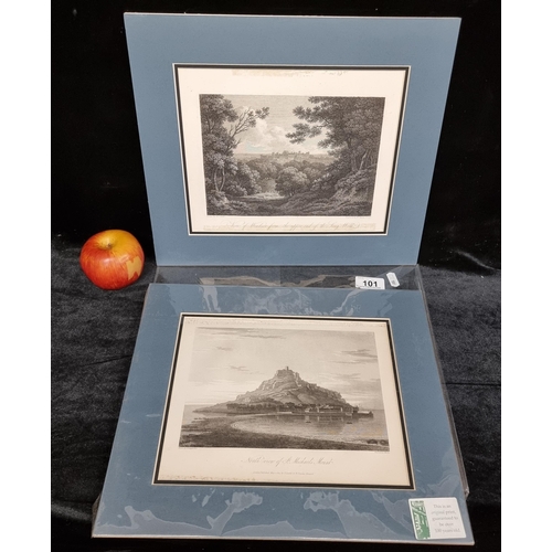 101 - Two antique prints; one by the artist John Pye, depicting 